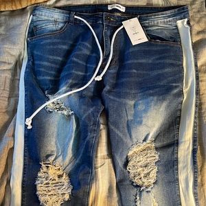 Fashion Nova Teek Racing Stripe Skinny Jeans